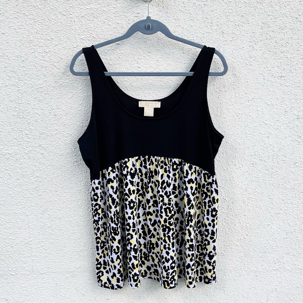 Michael Kors Womens Cheetah Leopard Animal Print Sleeveless Tank Top Size XL